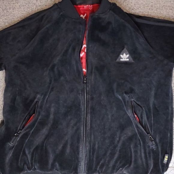 Adidas Originals SST Pharrell Williams Superstar‎ Velour Velvet Jacket Sz L - Picture 7 of 13